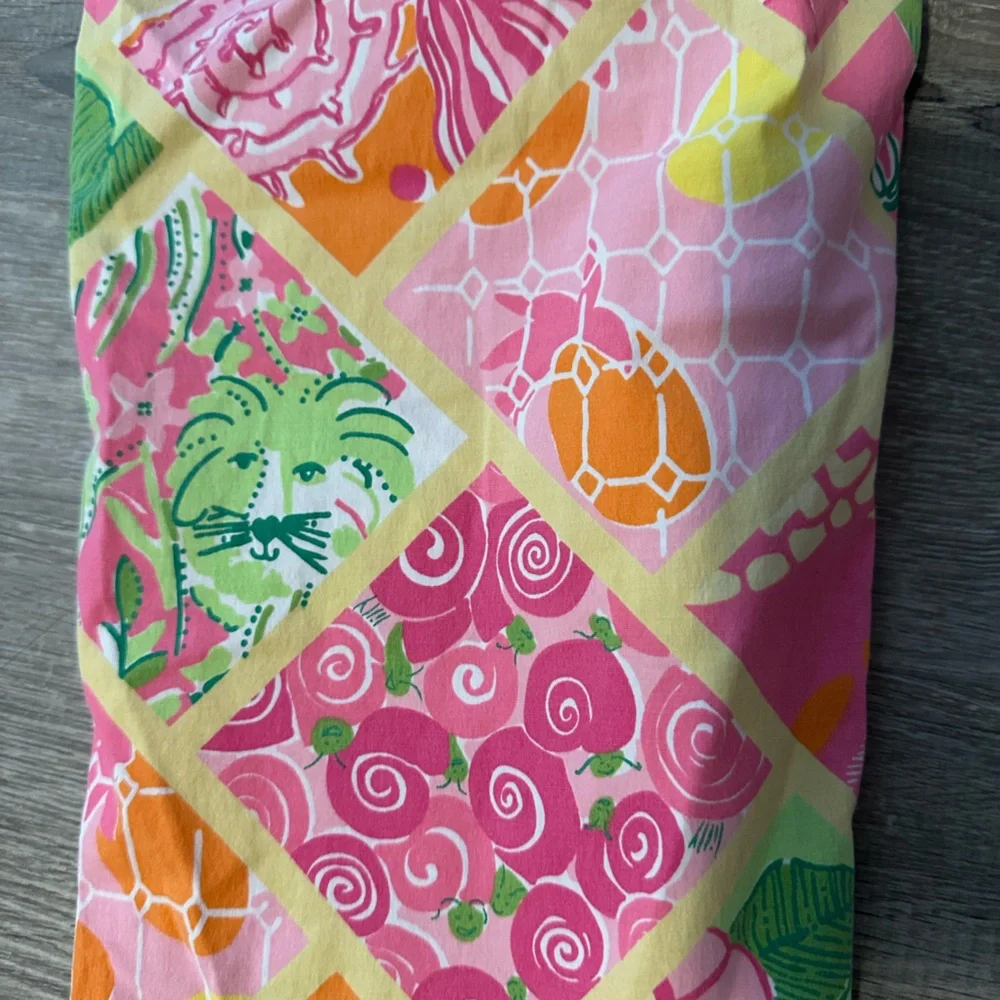 Lilly Pulitzer Sz 4 Vintage Patchwork Print Colorful‎ Casual Elegant Crop Pants - Picture 5 of 9